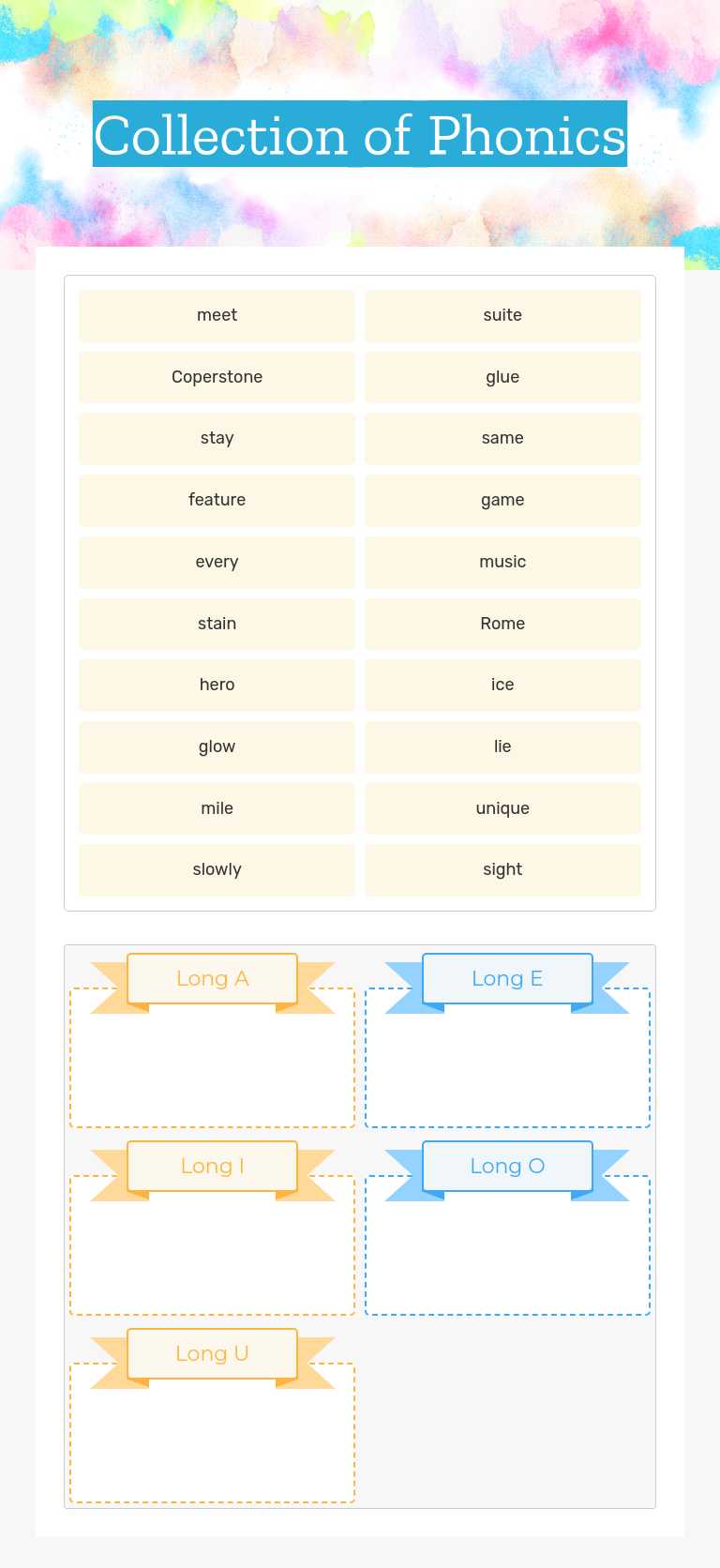 Collection of Phonics worksheet preview image