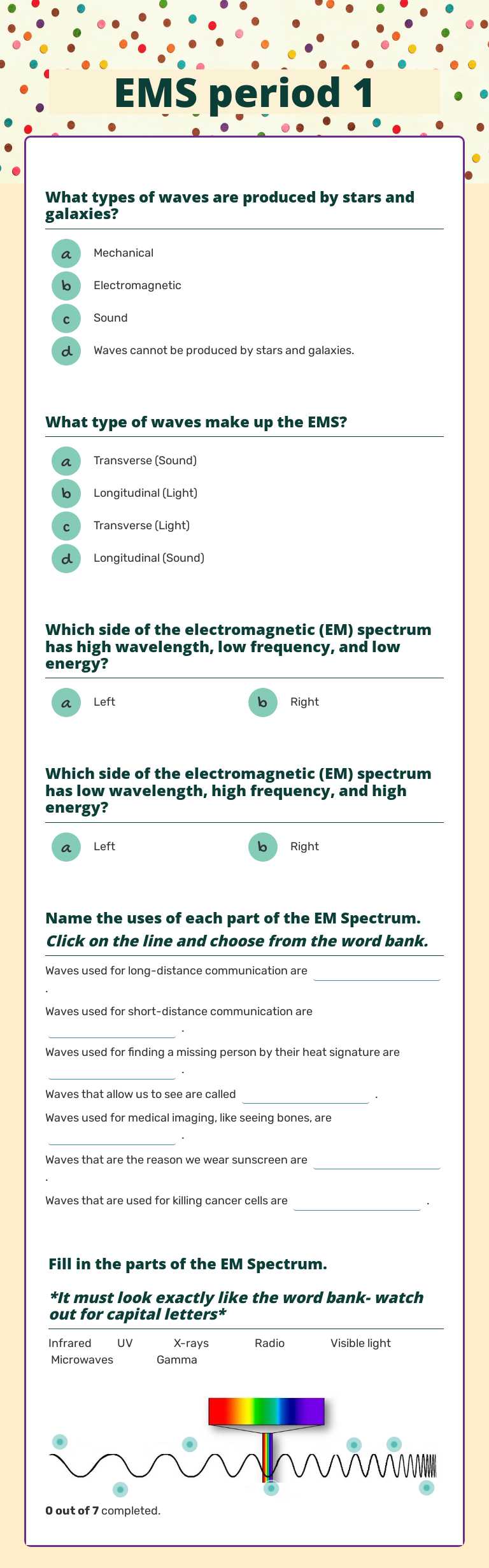 EMS period 1 worksheet preview image