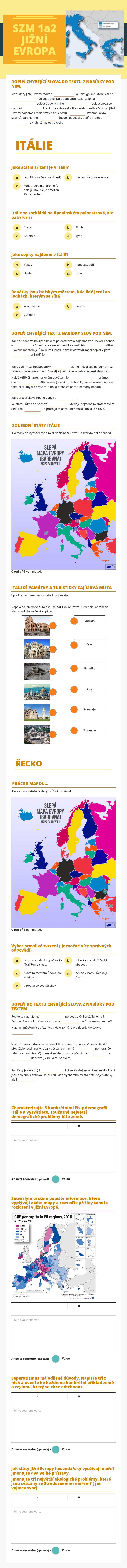 SZM 1a2 JIŽNÍ EVROPA worksheet preview image