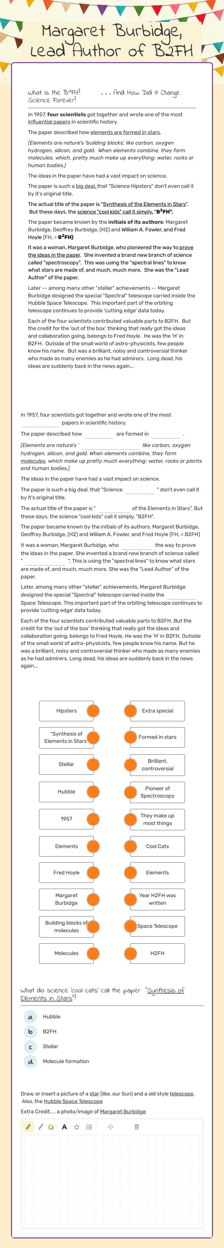 Margaret Burbidge, Lead Author of B2FH worksheet preview image