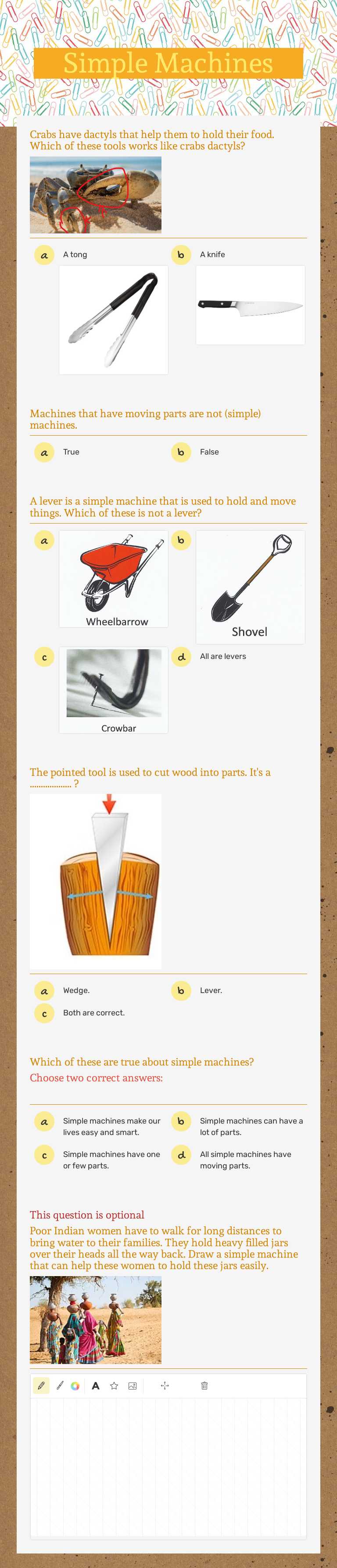 Simple Machines worksheet preview image