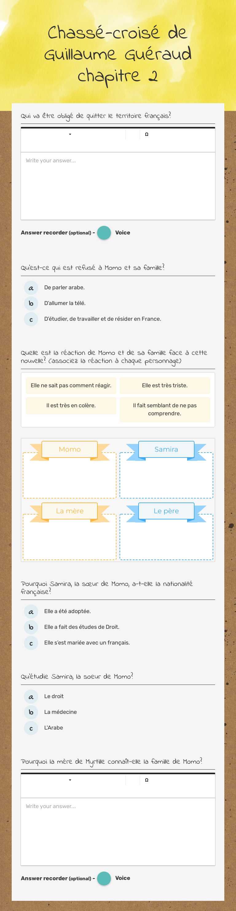 Chassé-croisé de Guillaume Guéraud chapitre 2 Grade 10 worksheet preview