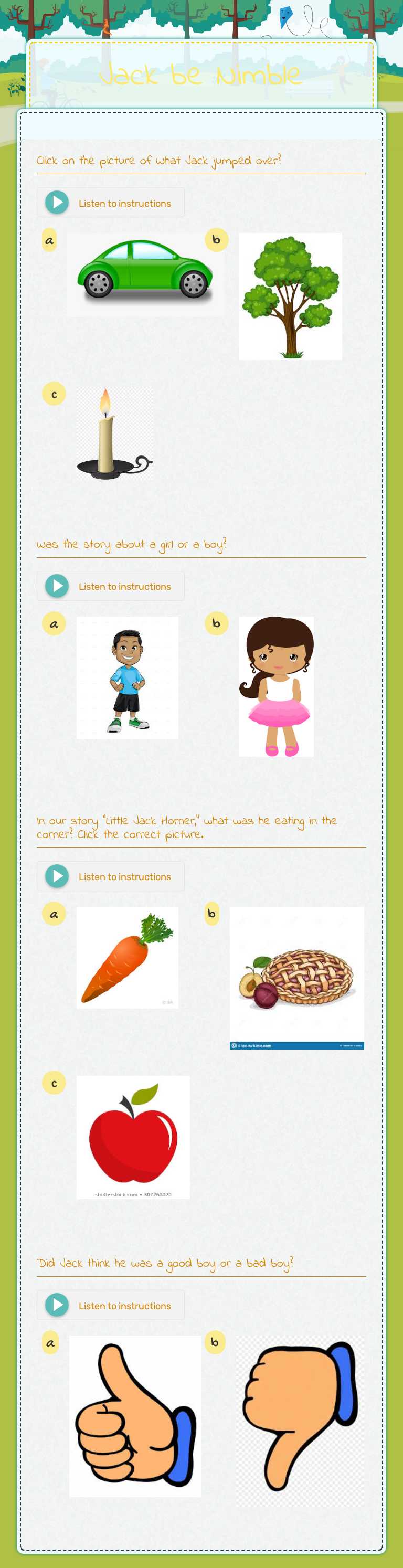 Jack be Nimble worksheet preview image