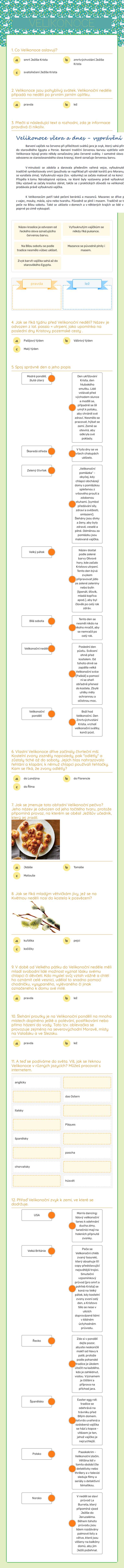 Velikonoce worksheet preview image
