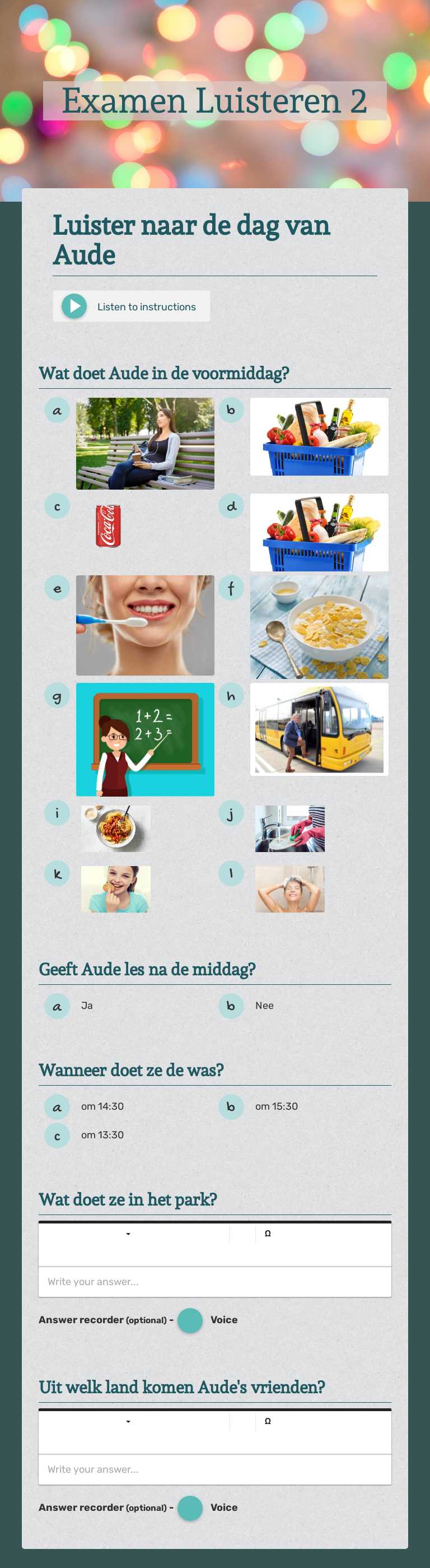 Examen Luisteren 2 worksheet preview image