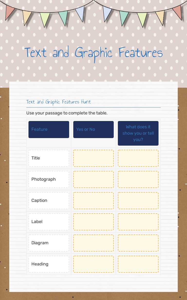 Text and Graphic Features worksheet preview image