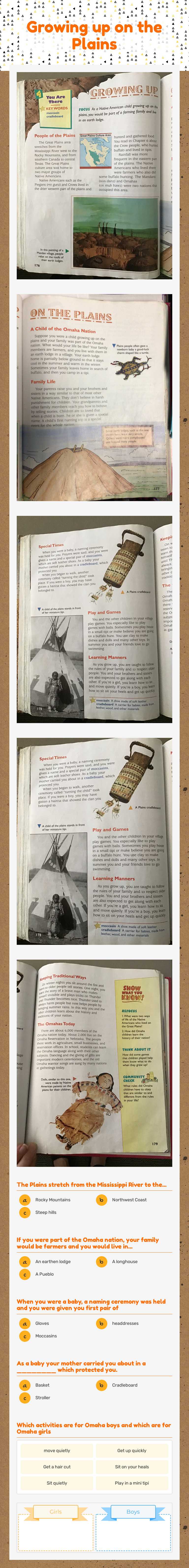 Growing up on the Plains worksheet preview image