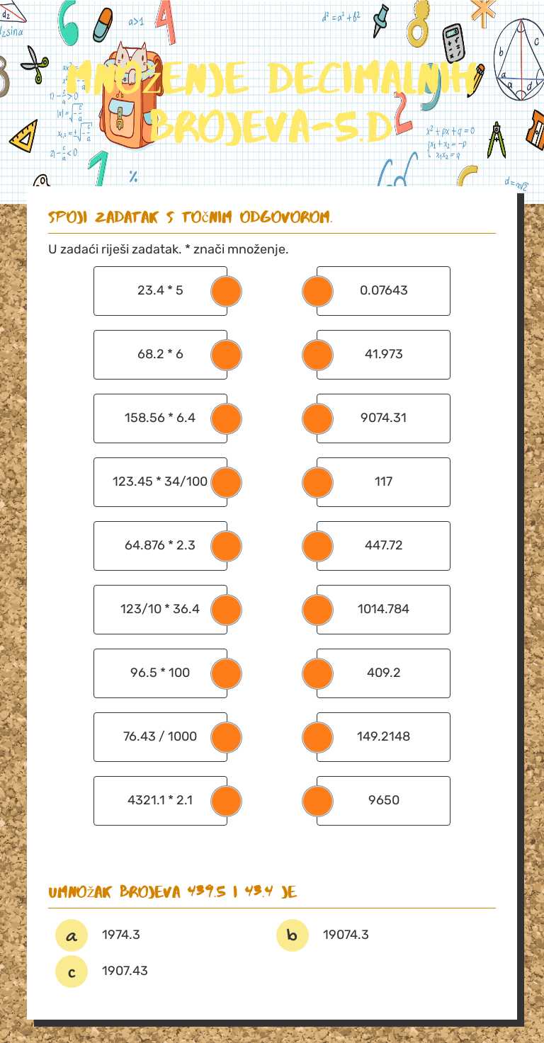 Množenje decimalnih brojeva-5.d worksheet preview image