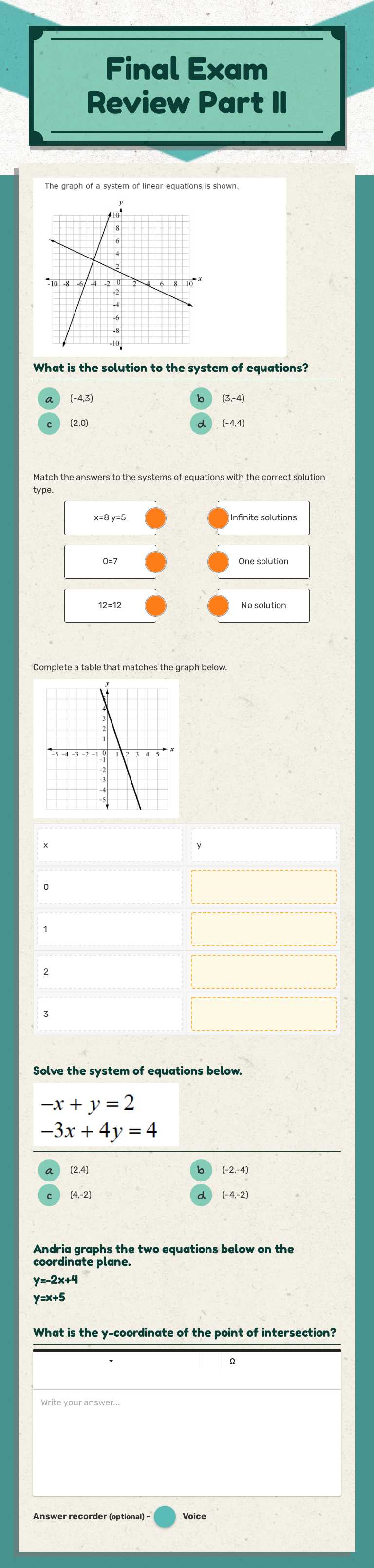 Final Exam Review Part II worksheet preview image