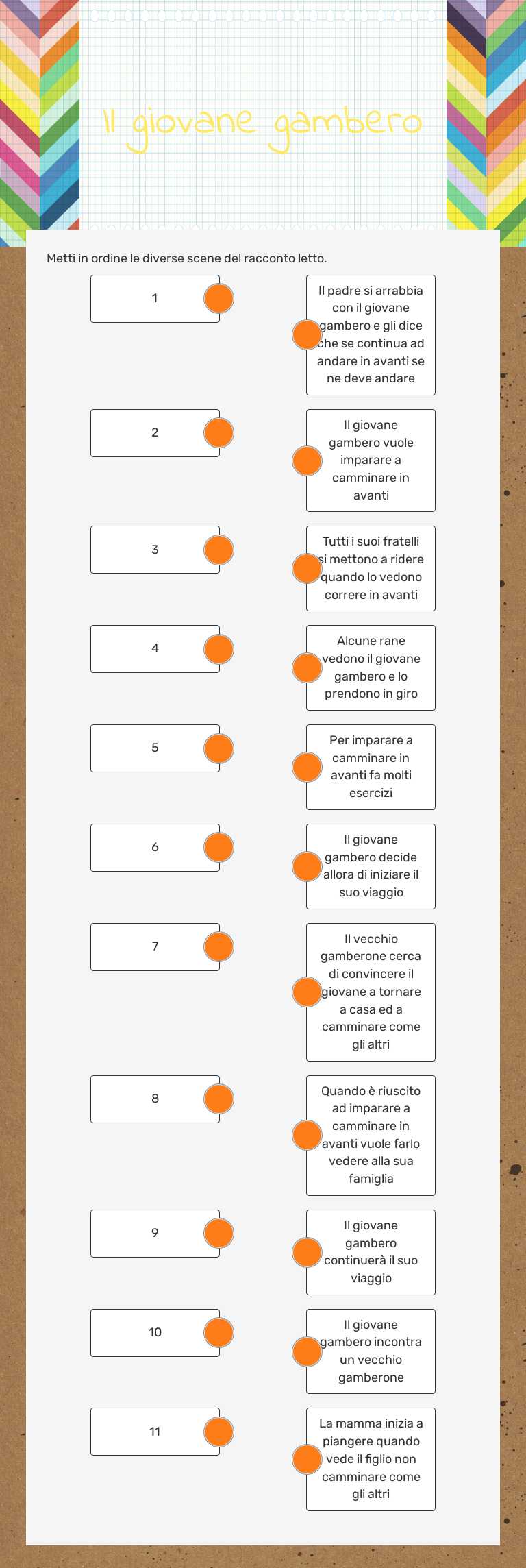 Il giovane gambero worksheet preview image
