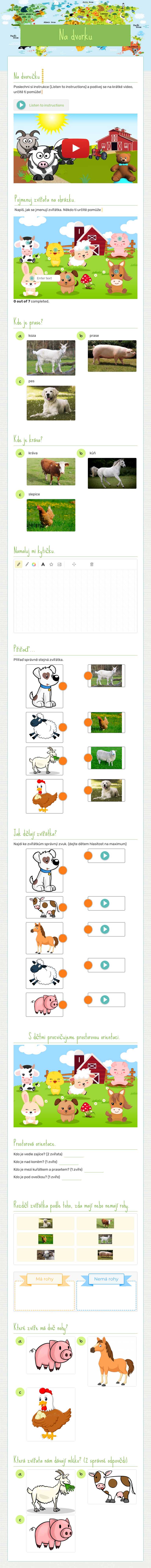 Na dvorku worksheet preview image