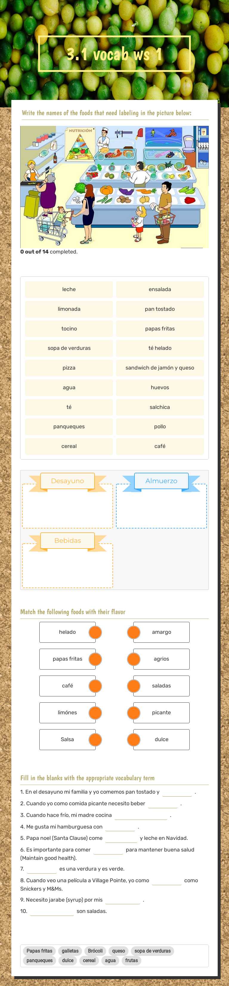 3.1 vocab ws 1 worksheet preview image