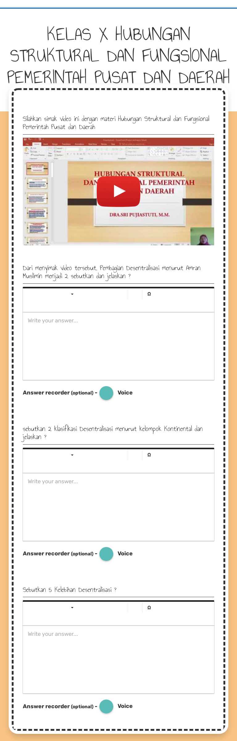 KELAS X 
HUBUNGAN STRUKTURAL DAN FUNGSIONAL PEMERINTAH PUSAT DAN DAERAH worksheet preview image