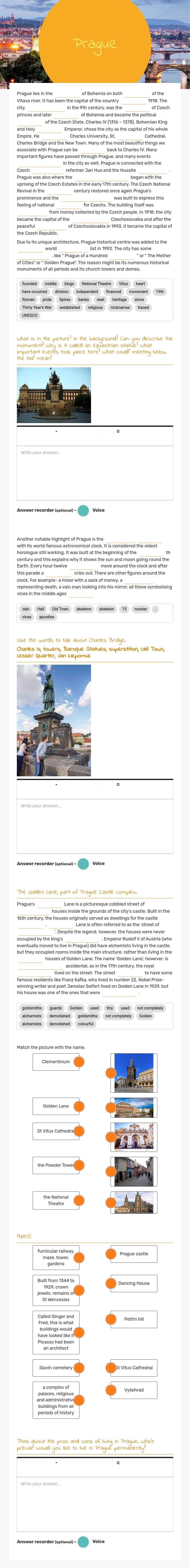 Prague worksheet preview