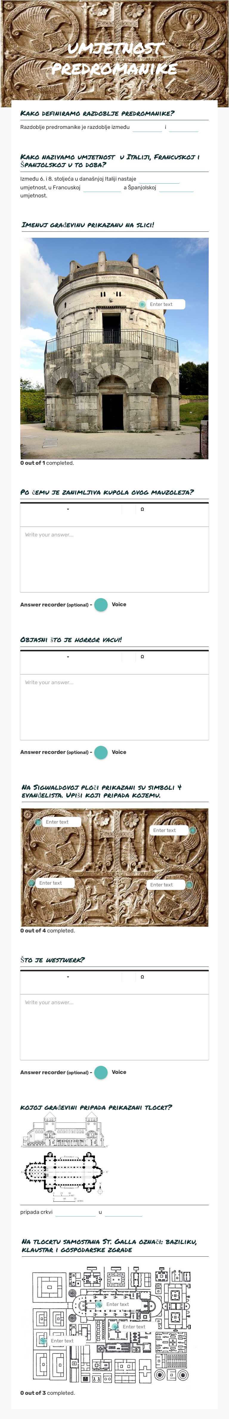 umjetnost predromanike worksheet preview image