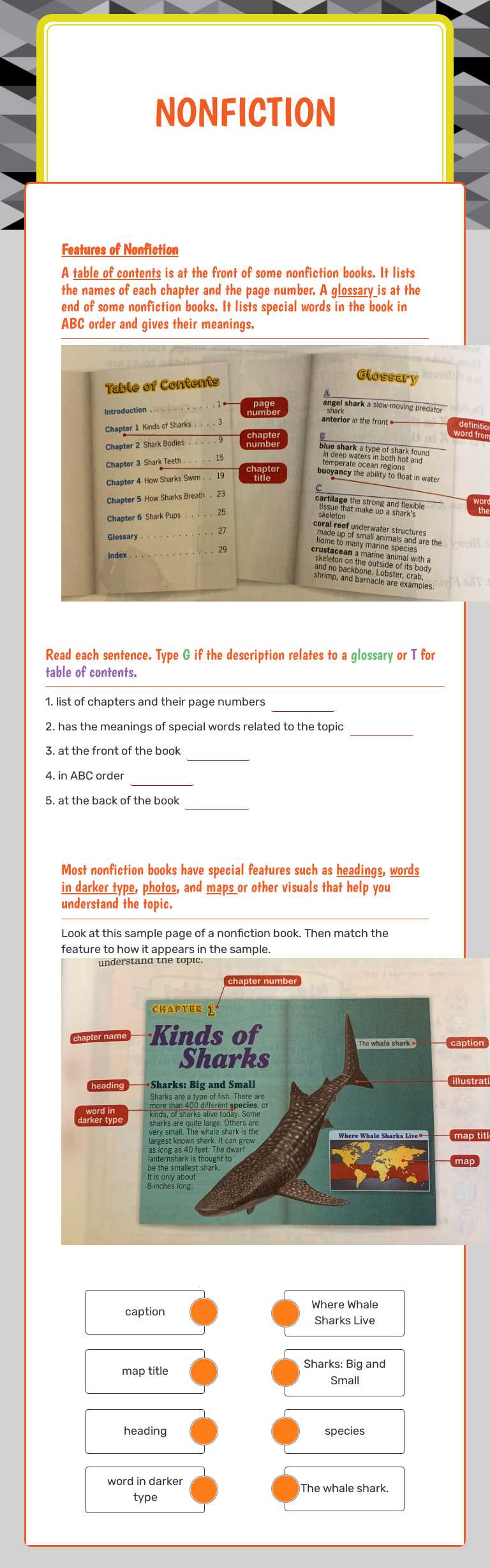 Nonfiction worksheet preview image