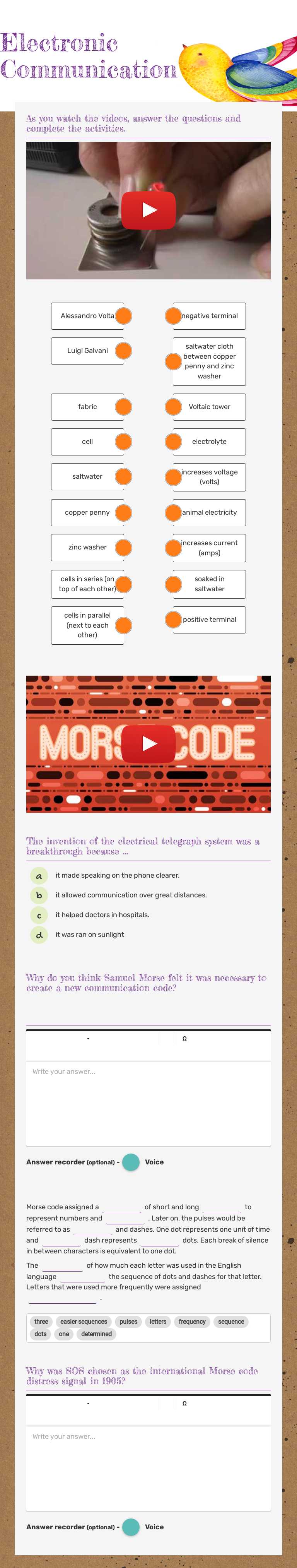 Electronic Communication Grade 6 worksheet preview