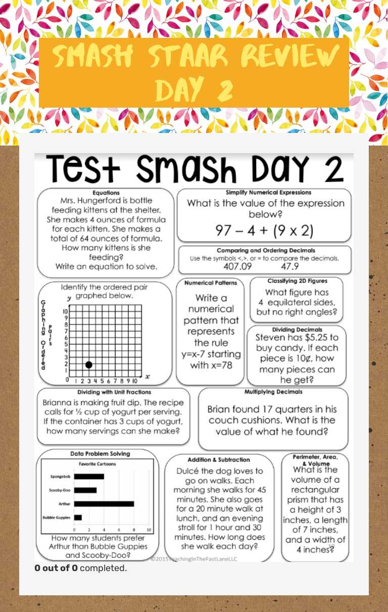 SMASH STAAR review day 2 worksheet preview image