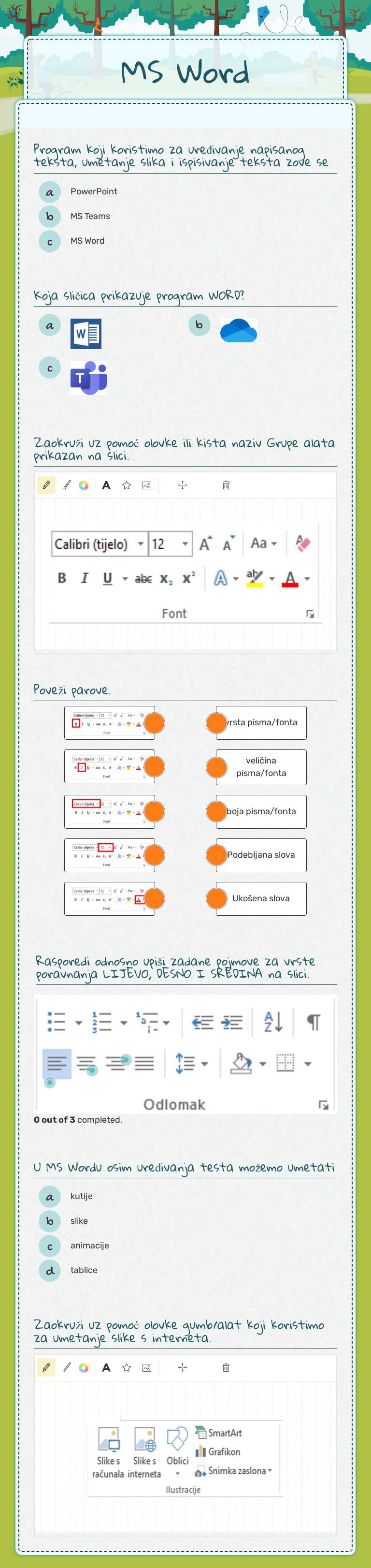 MS Word worksheet preview image