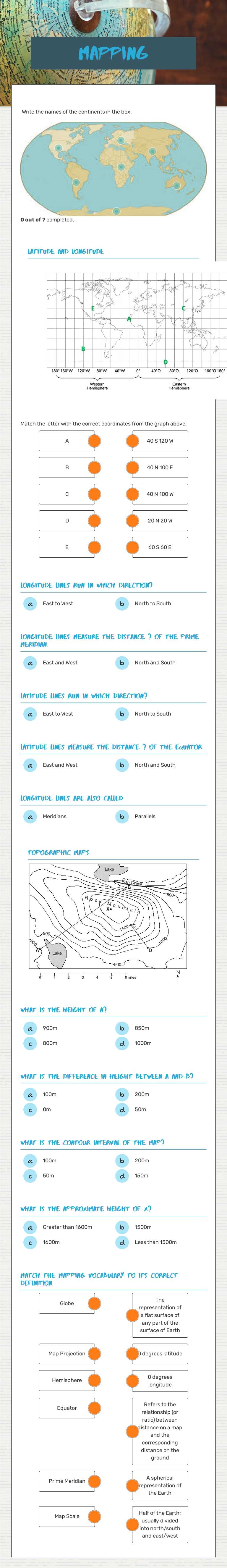 Mapping worksheet preview image