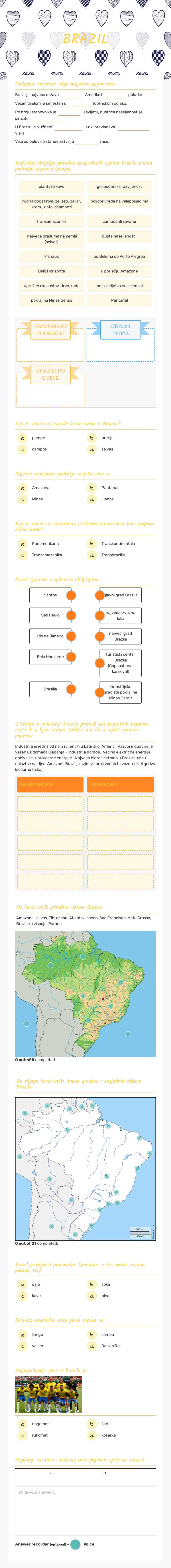 BRAZIL worksheet preview image