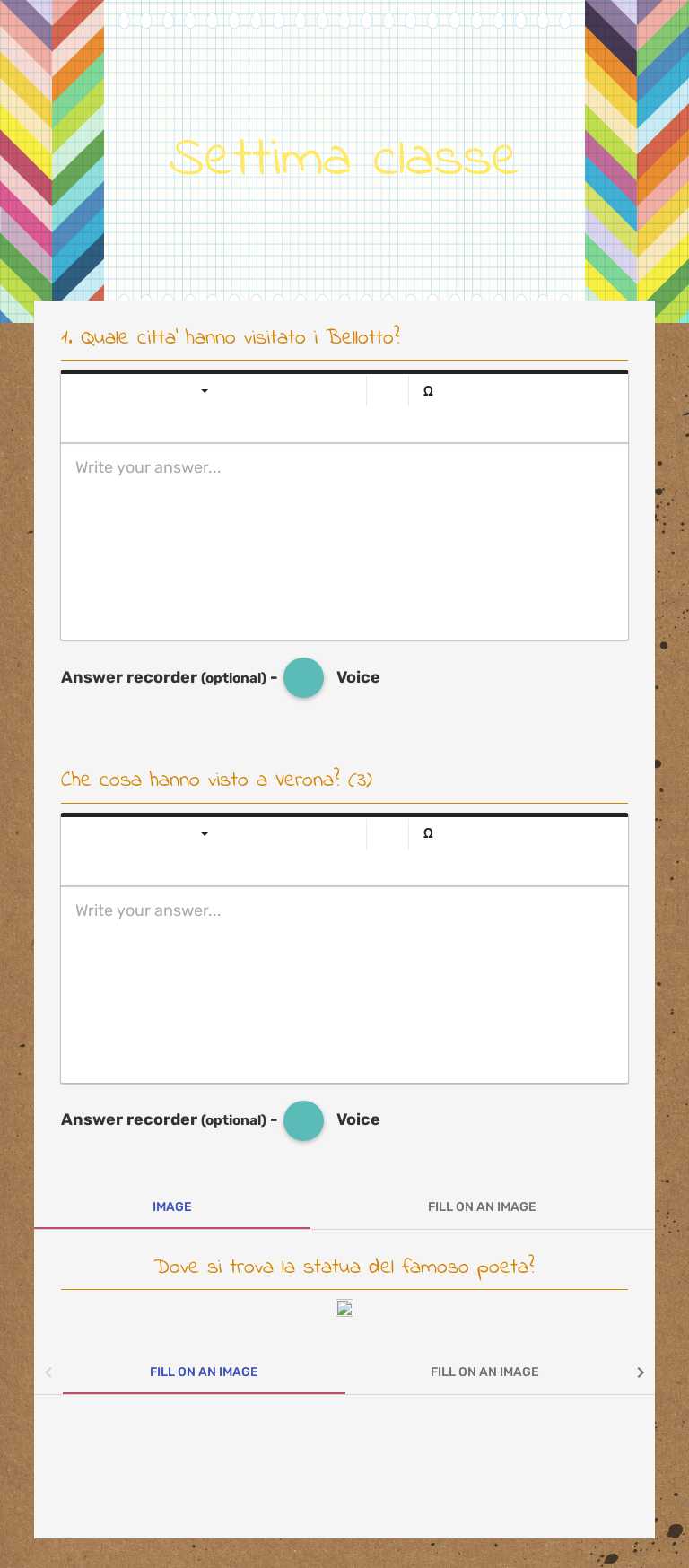 Settima classe worksheet preview image