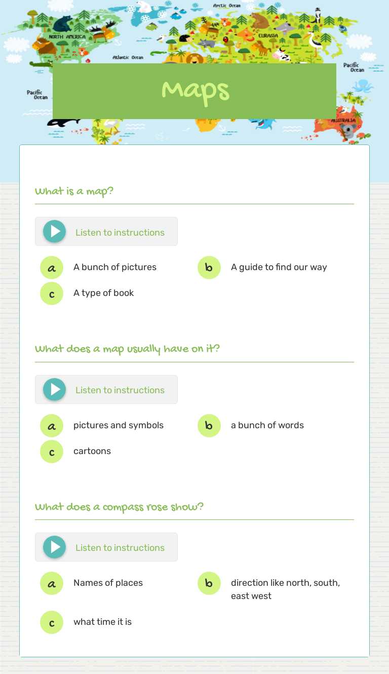 Maps worksheet preview image