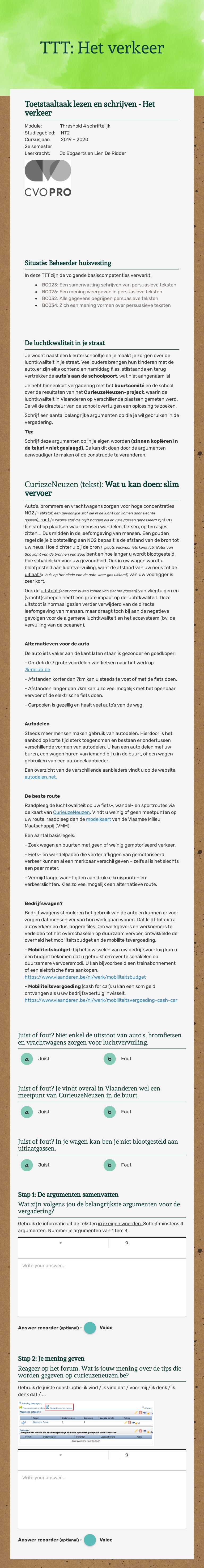 TTT: Het verkeer Other worksheet preview