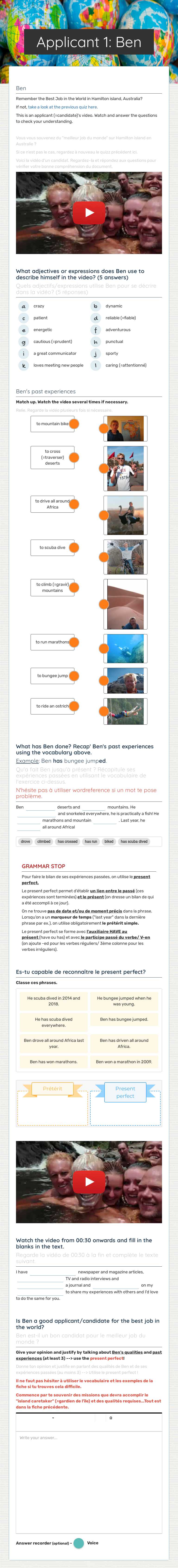 Applicant 1: Ben worksheet preview image
