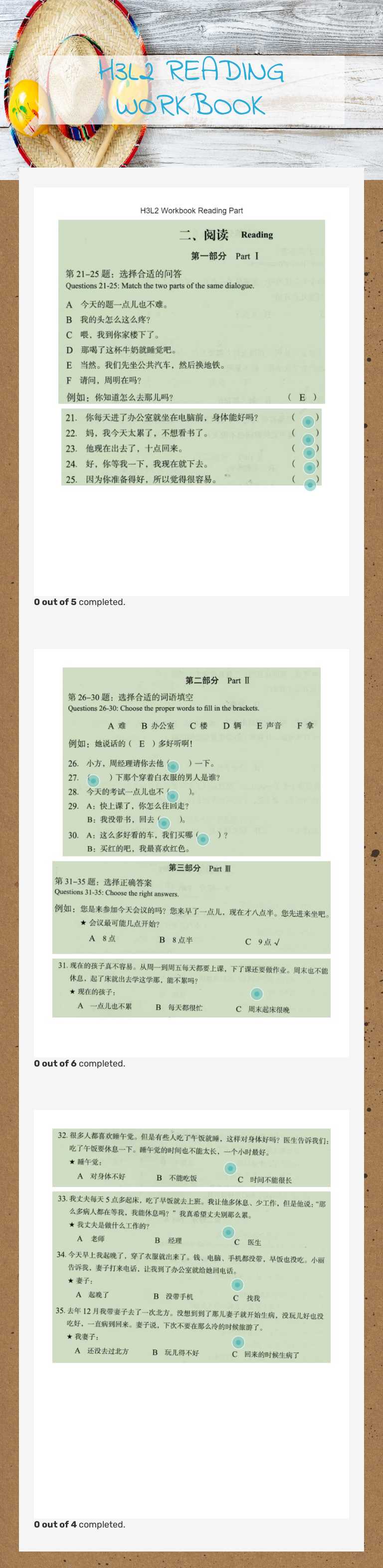 H3L2 READING WORKBOOK worksheet preview