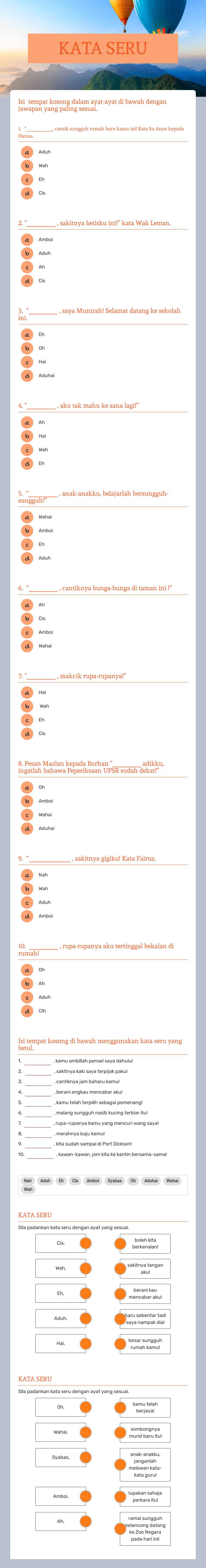 KATA SERU Grade 3 worksheet preview