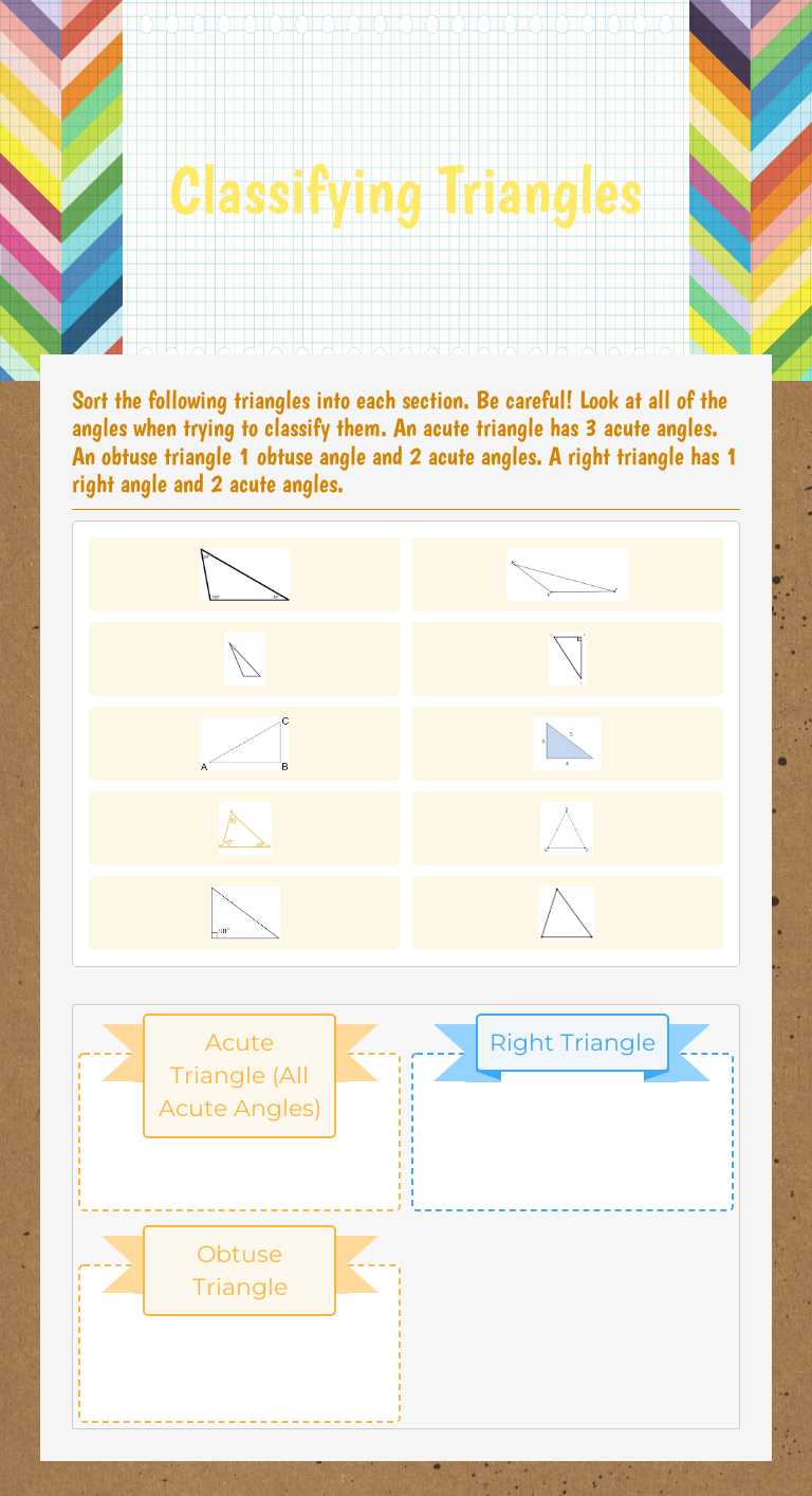 Classifying Triangles worksheet preview image