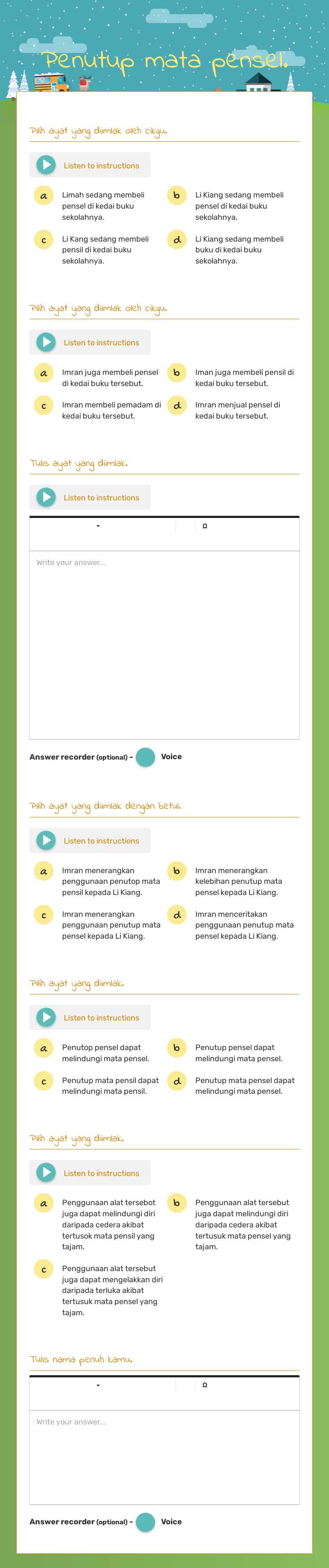 Penutup mata pensel. worksheet preview image