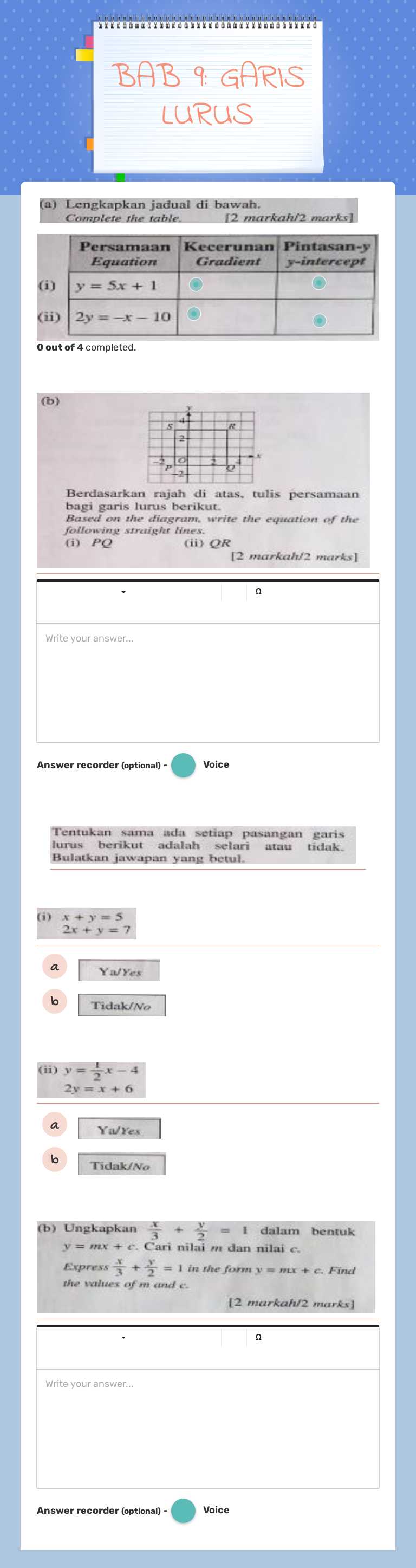 BAB 9: GARIS LURUS worksheet preview image