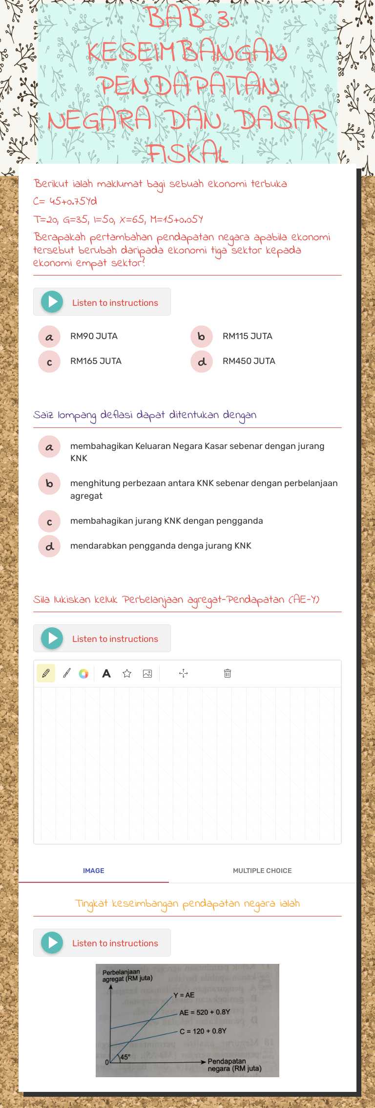 BAB 3: KESEIMBANGAN PENDAPATAN NEGARA DAN DASAR FISKAL worksheet preview image