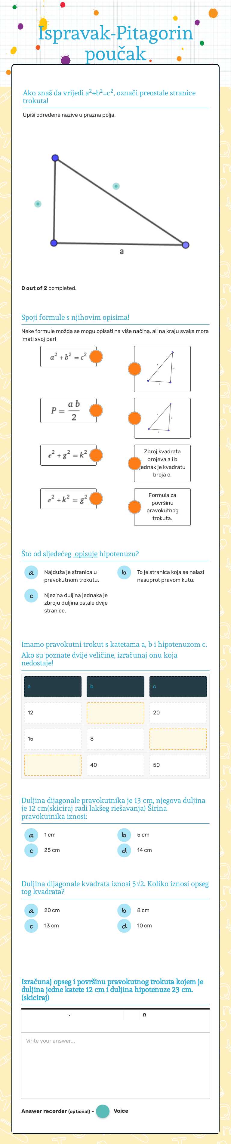 Ispravak-Pitagorin poučak worksheet preview image
