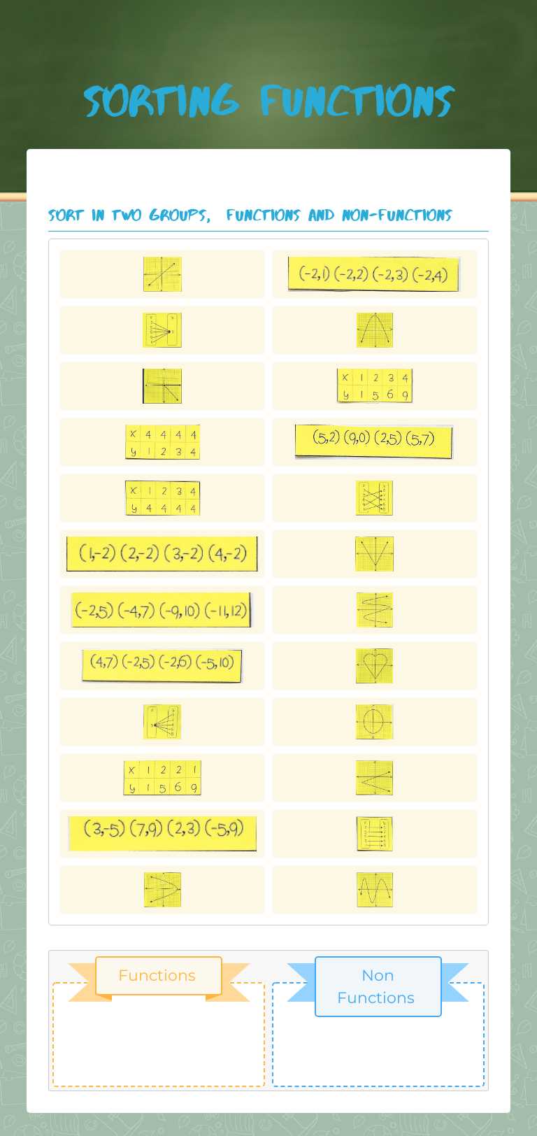Sorting Functions worksheet preview image