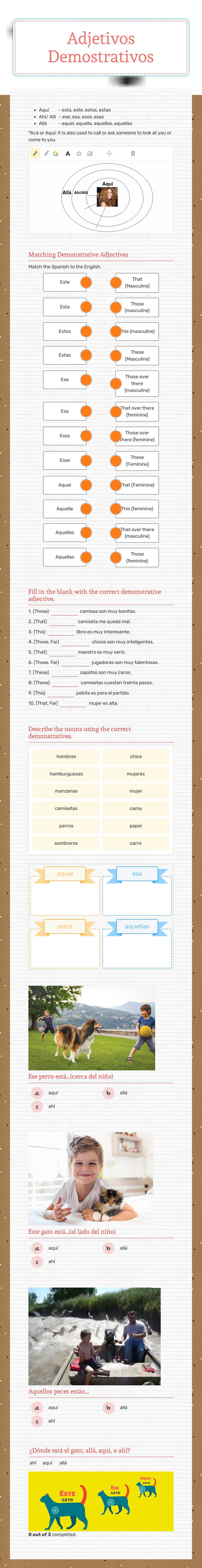 Adjetivos Demostrativos worksheet preview image