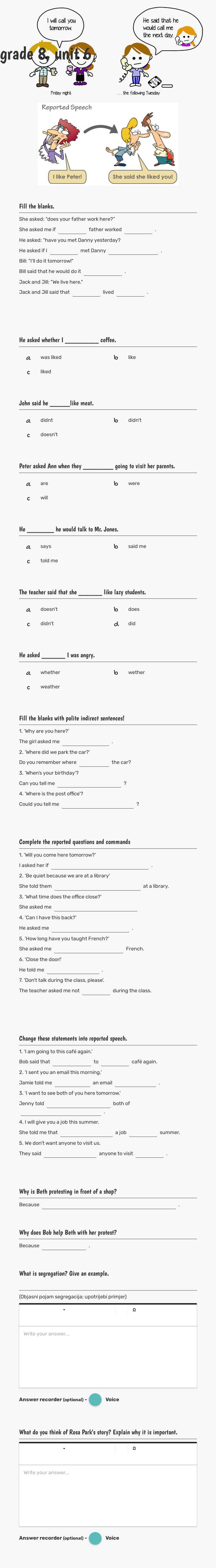 grade 8, unit 6 worksheet preview image