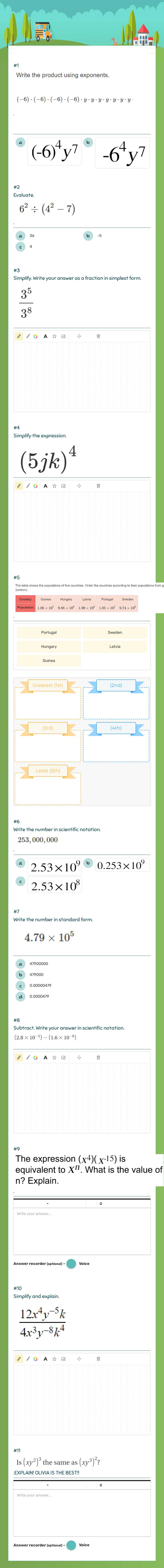 Pre.Alg - Chapter 10 Test worksheet preview image