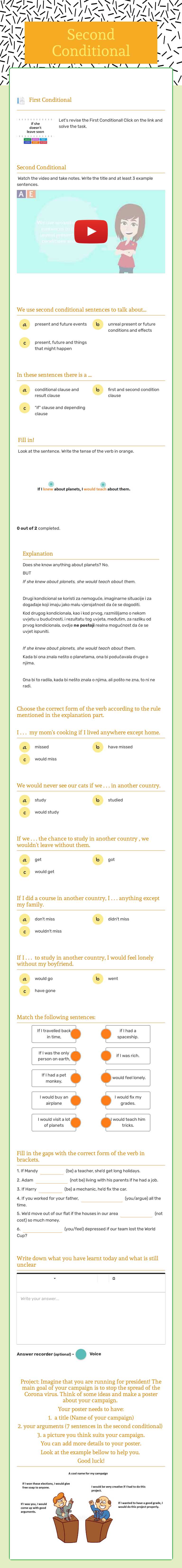 Second Conditional worksheet preview image