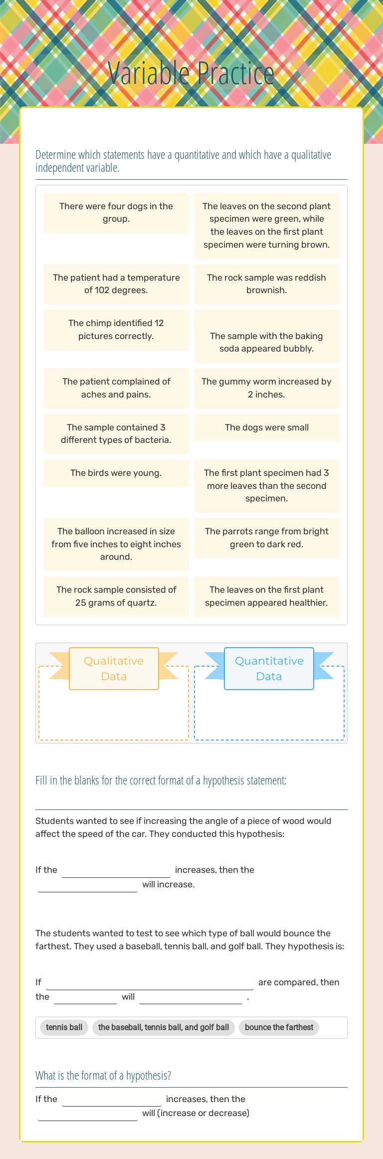 Variable  Practice Grade 7 worksheet preview