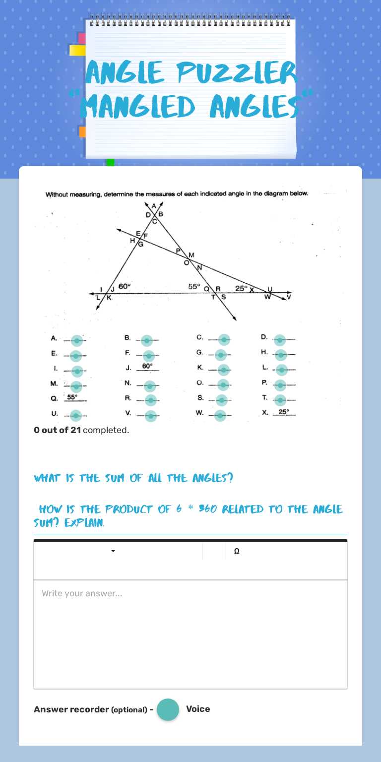 Angle Puzzler             "Mangled Angles" worksheet preview image