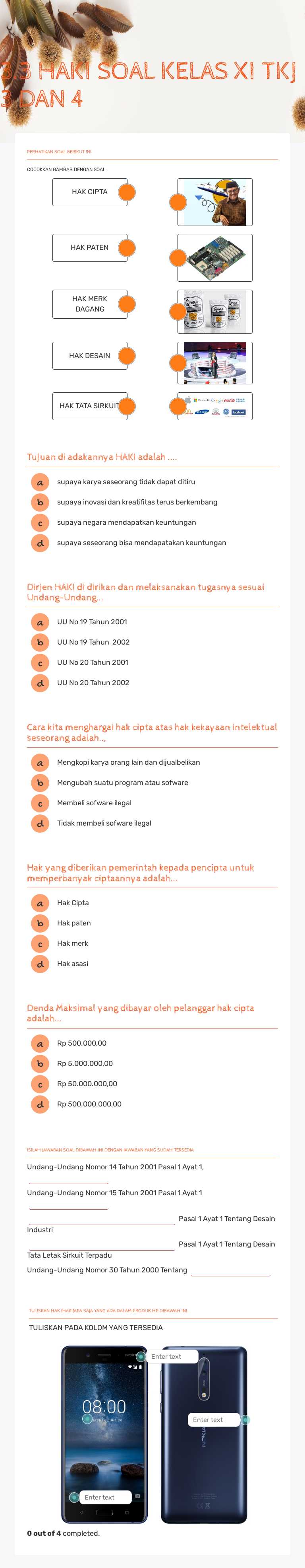 3.3 HAKI SOAL KELAS XI TKJ 3 DAN 4 worksheet preview image
