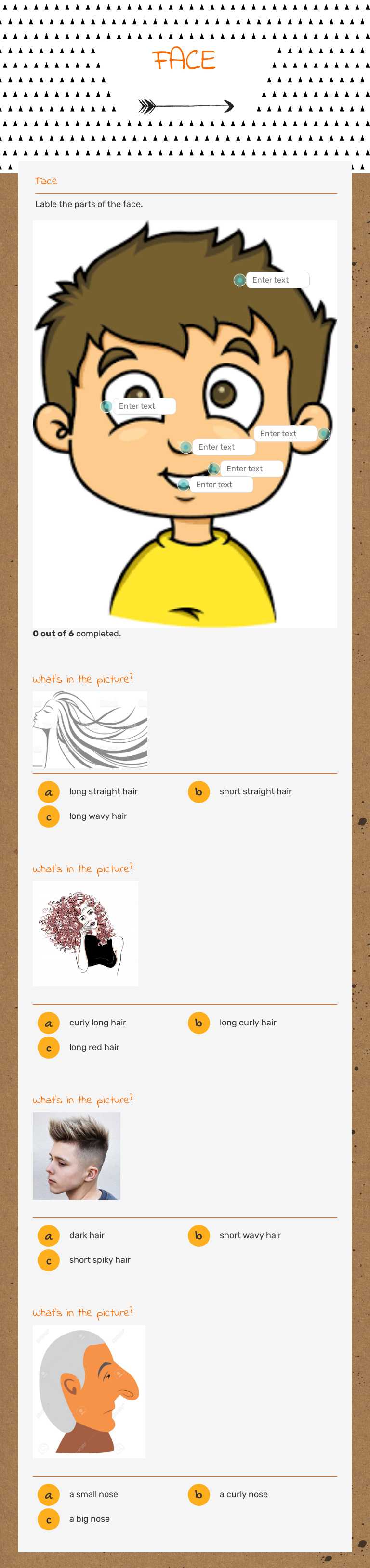 FACE worksheet preview image