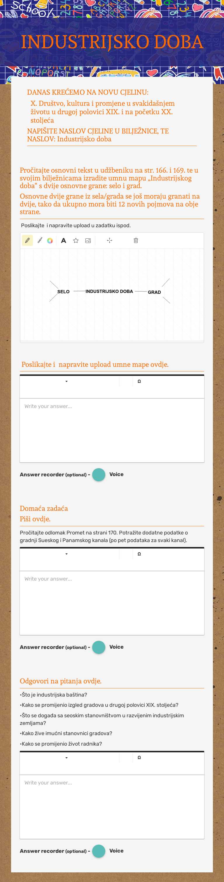 INDUSTRIJSKO DOBA worksheet preview image