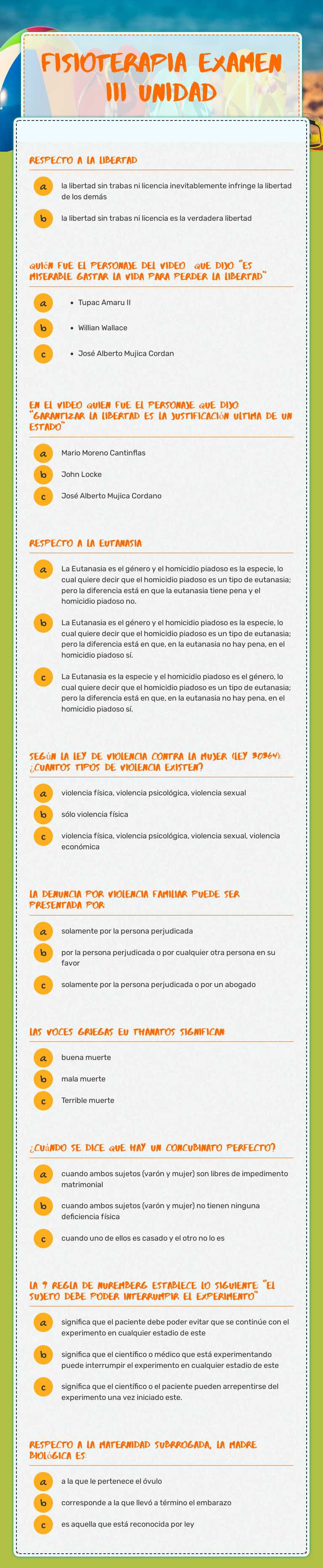 fisioterapia examen III unidad Grade 5 worksheet preview
