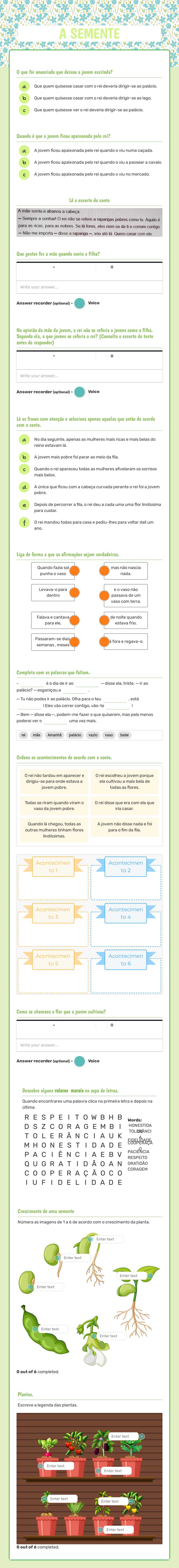 A SEMENTE worksheet preview image