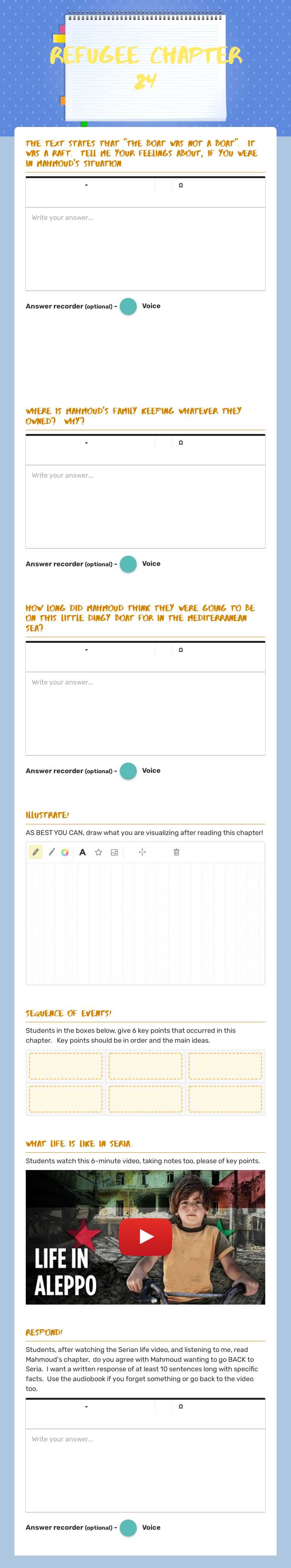 REFUGEE CHAPTER 24 worksheet preview image