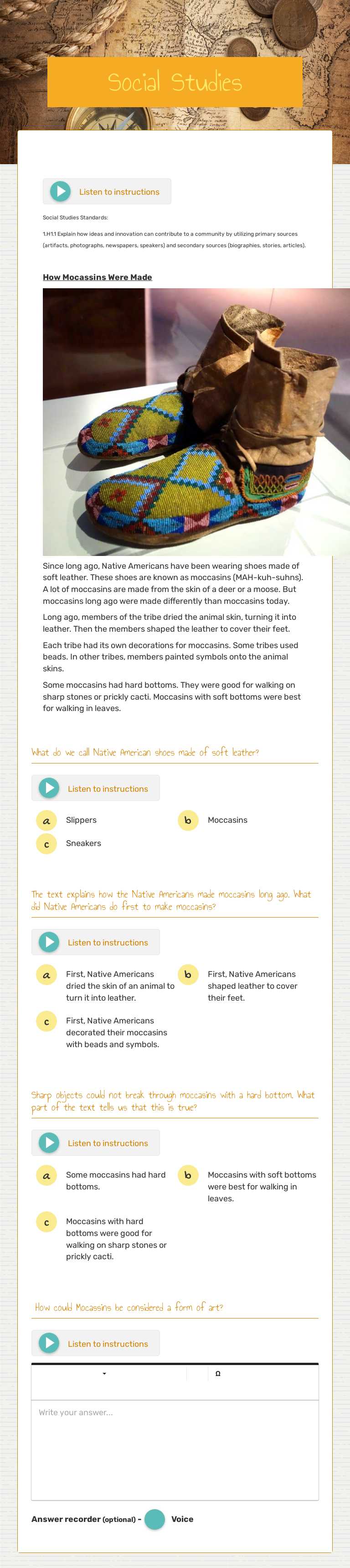 Social Studies Grade 1 worksheet preview